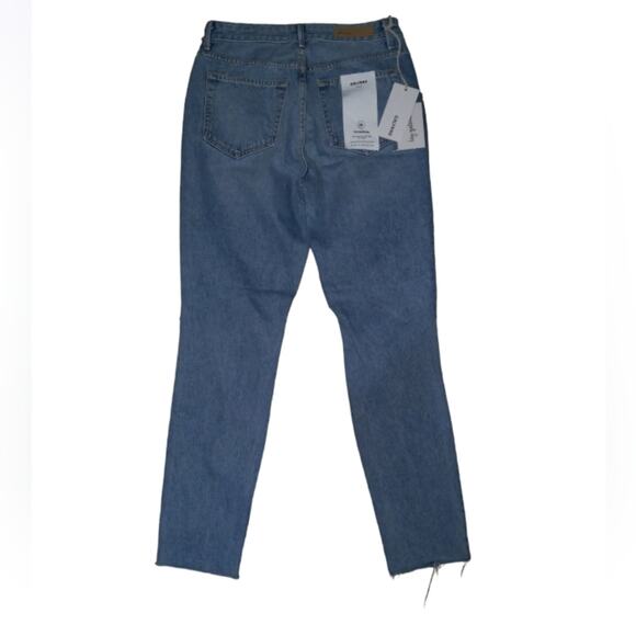 NWT GRLFRND "Karolina" Distressed High Rise Straight Crop Jeans Size 28 - Picture 6 of 9